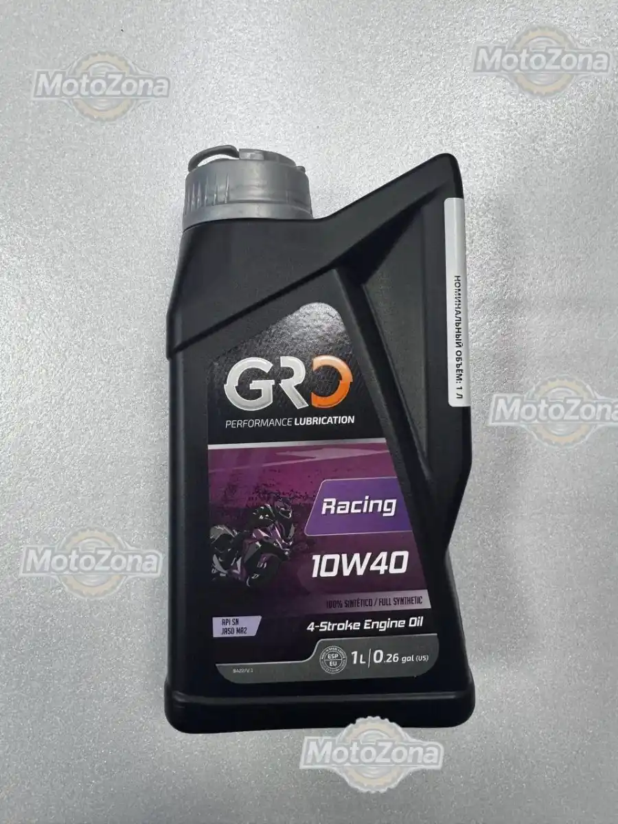 Синтетическое моторное масло для мотоциклов 4Т GRO RACING 10w40